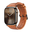 For Apple Watch Series 10 46mm DUX DUCIS Business Genuine Leather Watch Strap(Khaki) - Watch Bands by DUX DUCIS | Online Shopping South Africa | PMC TechLife | Buy Now Pay Later Mobicred