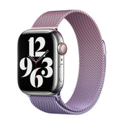 For Apple Watch 42mm Milan Gradient Loop Magnetic Buckle Watch Band(Pink Lavender)