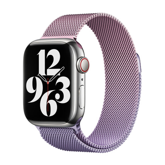 For Apple Watch 42mm Milan Gradient Loop Magnetic Buckle Watch Band(Pink Lavender)
