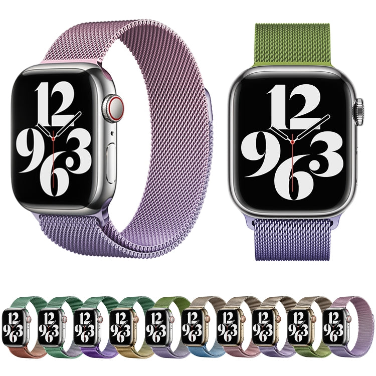 For Apple Watch Series 4 44mm Milan Gradient Loop Magnetic Buckle Watch Band(Pink Lavender)