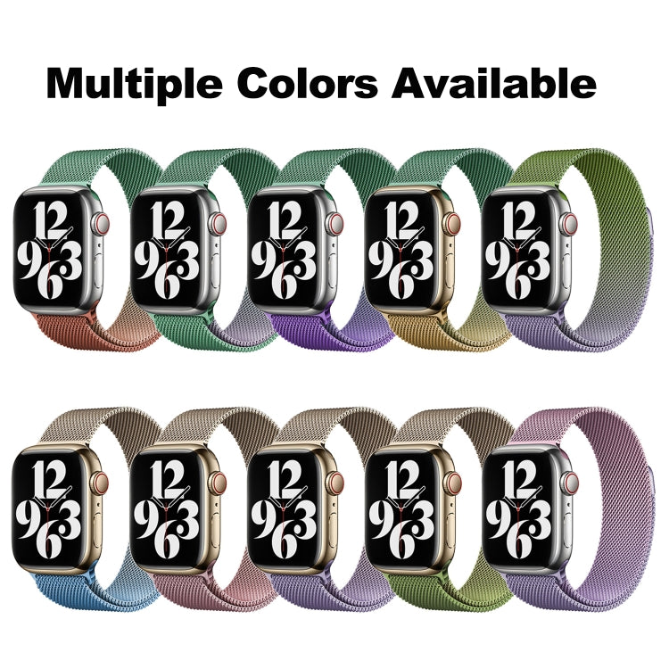 For Apple Watch Ultra 2 49mm Milan Gradient Loop Magnetic Buckle Watch Band(Gold Violet)