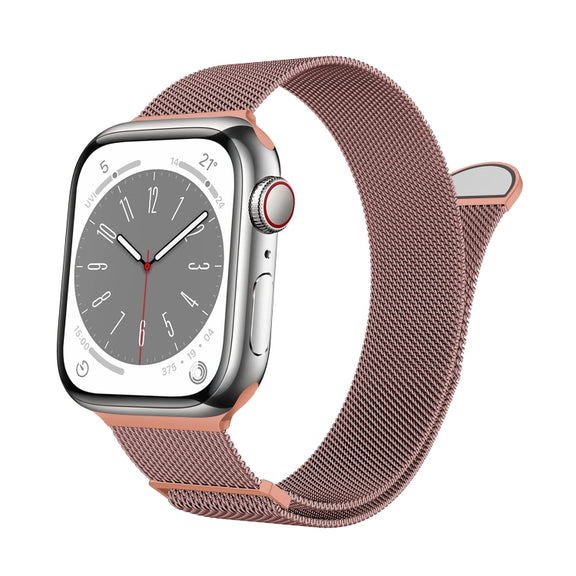 For Apple Watch Series 9 41mm Two Color Milanese Loop Magnetic Watch Band(Pink Orange)