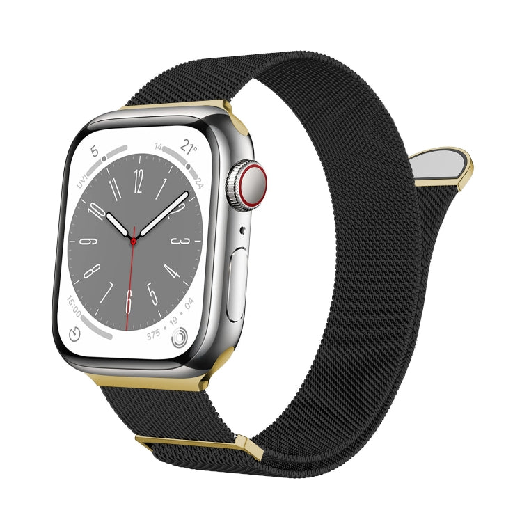 For Apple Watch SE 40mm Two Color Milanese Loop Magnetic Watch Band(Black Gold)