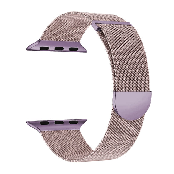 For Apple Watch 38mm Two Color Milanese Loop Magnetic Watch Band(Pink Purple)