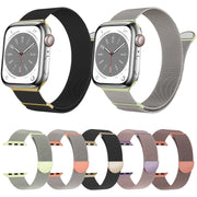 For Apple Watch 38mm Two Color Milanese Loop Magnetic Watch Band(Pink Purple)