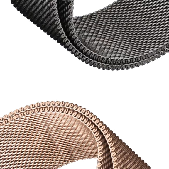 For Apple Watch SE 40mm Two Color Milanese Loop Magnetic Watch Band(Black Gold)