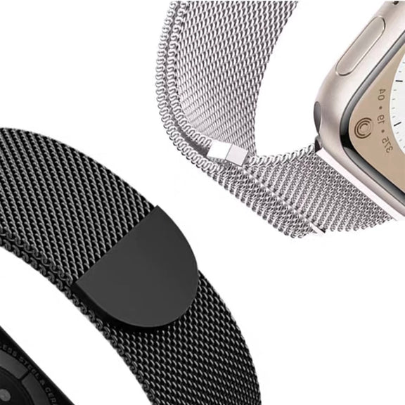 For Apple Watch Series 6 40mm Two Color Milanese Loop Magnetic Watch Band(Black Gold)