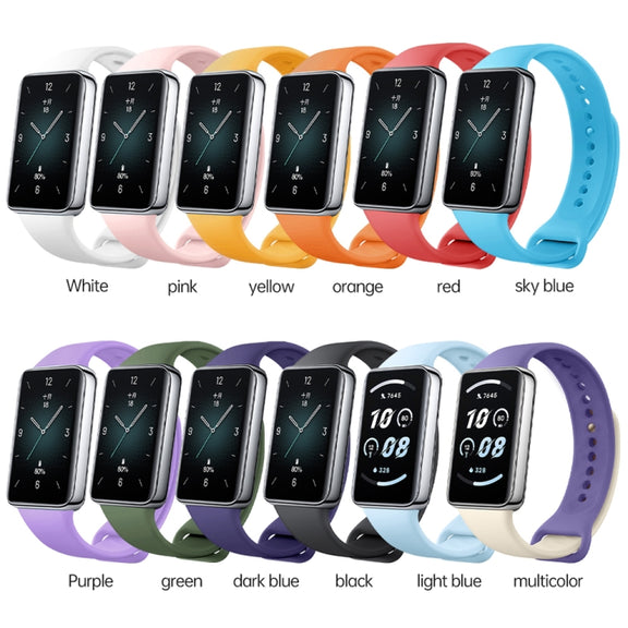 For Honor Band 9 Solid Color Silicone Watch Band(Dark Blue)