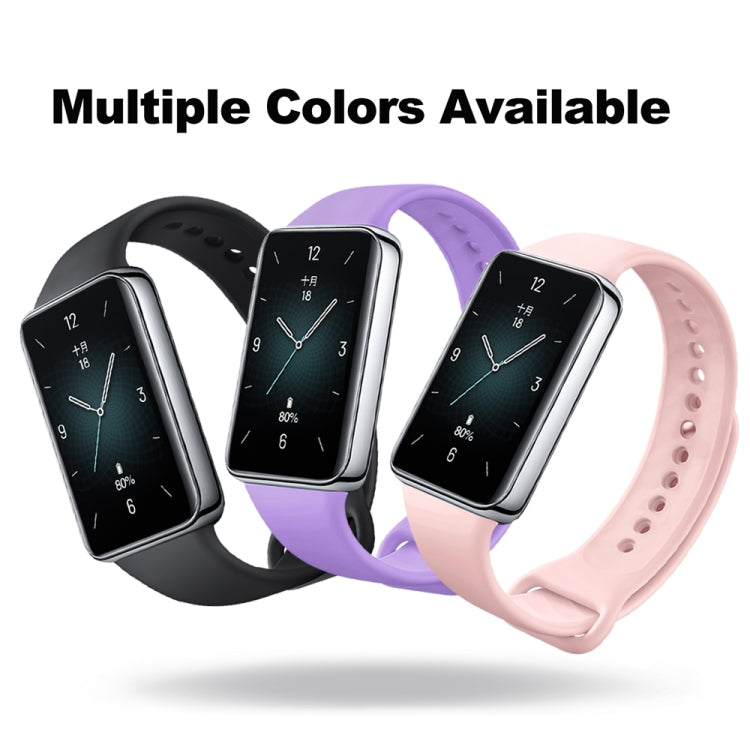 For Honor Band 9 Solid Color Silicone Watch Band(White)