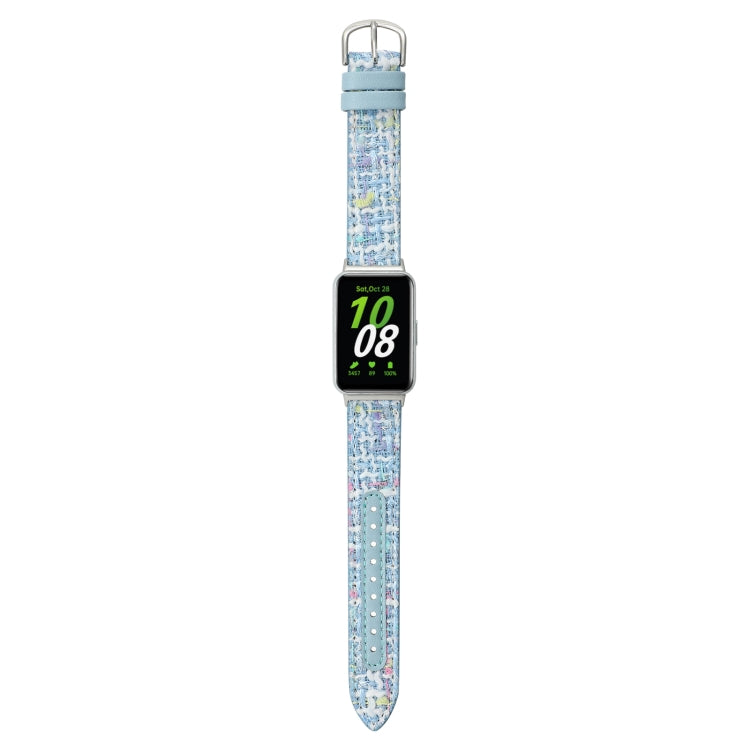 For Samsung Galaxy Fit 3 Woolen Leather Watch Band(Blue)