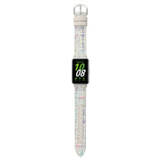 For Samsung Galaxy Fit 3 Woolen Leather Watch Band(Colorful White)