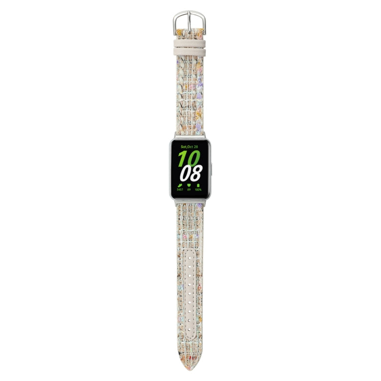 For Samsung Galaxy Fit 3 Woolen Leather Watch Band(Starlight)