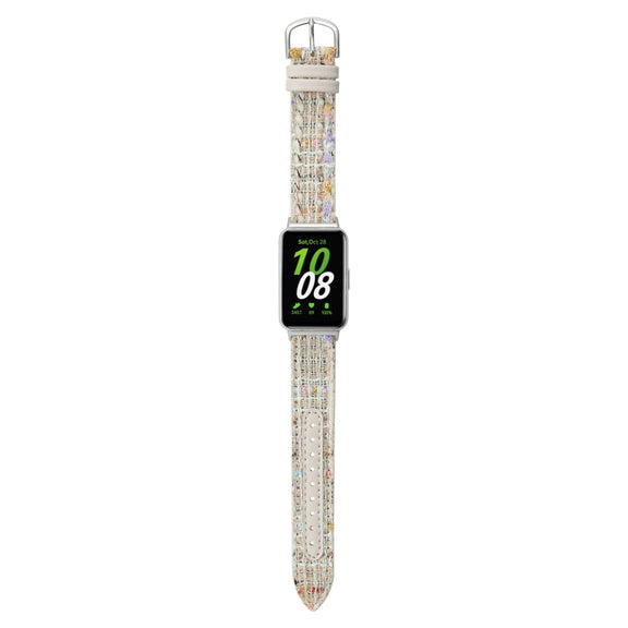 For Samsung Galaxy Fit 3 Woolen Leather Watch Band(Starlight)