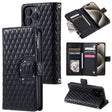For iPhone 16 Pro Max Glitter Lattice Zipper Wallet Leather Phone Case(Black) - iPhone 16 Pro Max Cases by PMC TechLife | Online Shopping South Africa | PMC TechLife | Buy Now Pay Later Mobicred