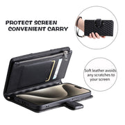 For iPhone 16 Pro Glitter Lattice Zipper Wallet Leather Phone Case(Black)