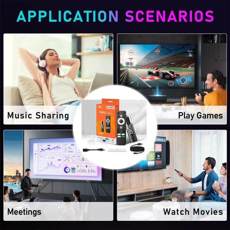 LEMFO DQ10 Allwinner H618 Quad Core ARM Cortex A53 8K HD Android TV Stick, RAM:2GB+16GB(UK Plug)