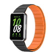For Samsung Galaxy Fit 3 Two Color Magnetic Silicone Watch Band(Black Orange) - Watch Bands by PMC TechLife | Online Shopping South Africa | PMC TechLife