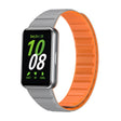 For Samsung Galaxy Fit 3 Two Color Magnetic Silicone Watch Band(Grey Orange) - Watch Bands by PMC TechLife | Online Shopping South Africa | PMC TechLife