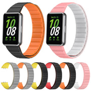 For Samsung Galaxy Fit 3 Two Color Magnetic Silicone Watch Band(Black Red)