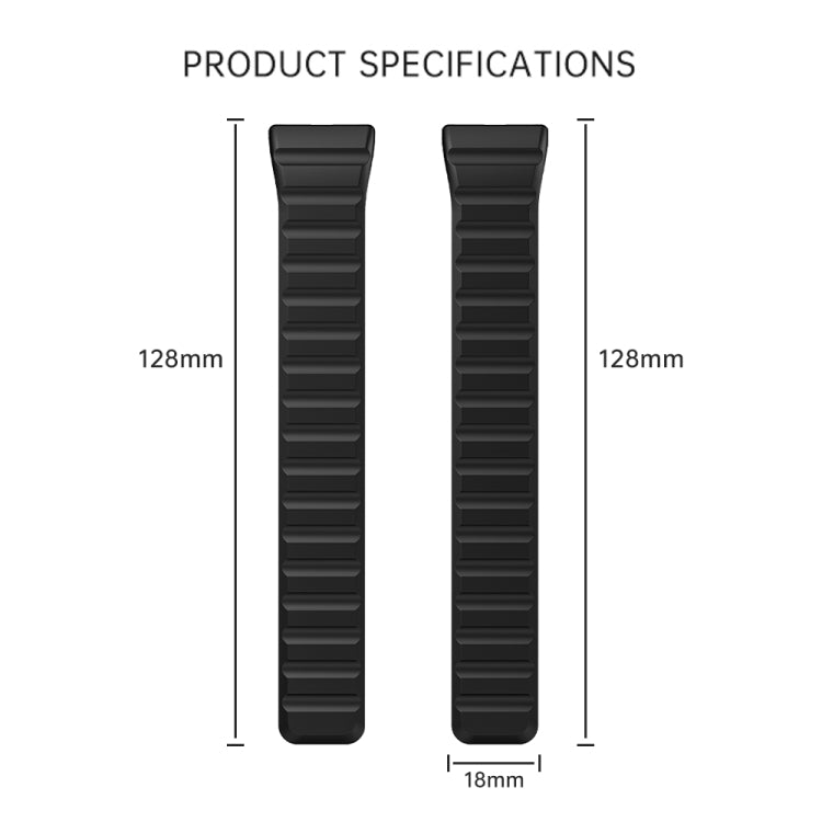 For Samsung Galaxy Fit 3 Two Color Magnetic Silicone Watch Band(Grey Orange)