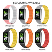 For Samsung Galaxy Fit 3 Two Color Magnetic Silicone Watch Band(Grey Orange)