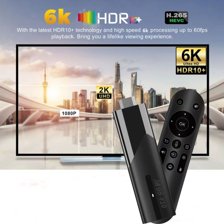 M98-Y10 Allwinner H618 Quad-Core ARM Cortex A53 6K HD Android TV Stick, RAM:2GB+16GB(EU Plug)