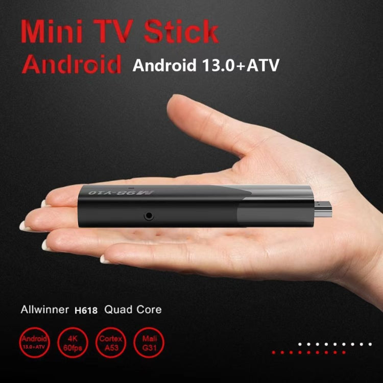 M98-Y10 Allwinner H618 Quad-Core ARM Cortex A53 6K HD Android TV Stick, RAM:2GB+16GB(EU Plug)