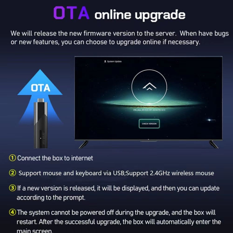 M98-Y10 Allwinner H618 Quad-Core ARM Cortex A53 6K HD Android TV Stick, RAM:2GB+16GB(EU Plug)