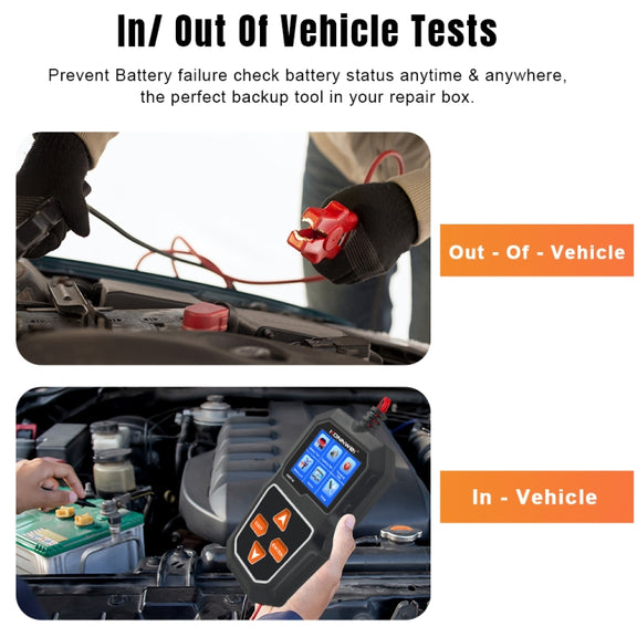 KONNWEI KW218 2.4 inch Color Screen Car Battery Tester(Black)