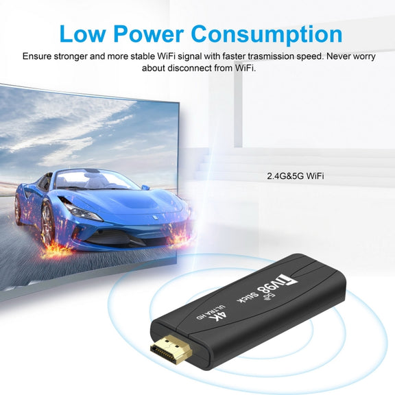 TV98 Rockchip 3228A Quad Core 4K HD Bluetooth Android TV Stick, RAM:4GB+32GB(US Plug)