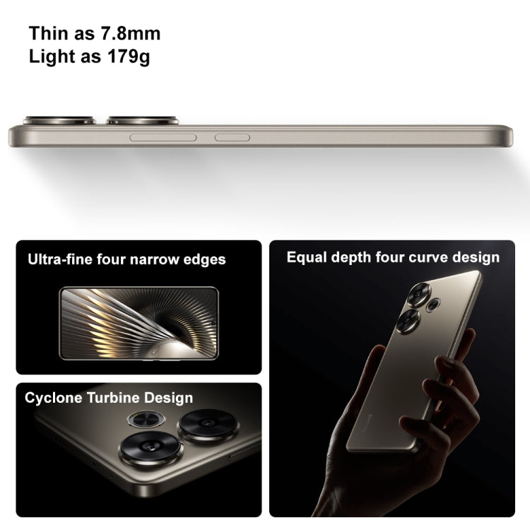 Xiaomi Redmi Turbo 3, 12GB+512GB, 6.67 inch Xiaomi HyperOS Snapdragon 8s Gen 3 Octa Core 3.0GHz, NFC, Network: 5G, Support Google Play(Titanium)