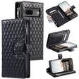 For Google Pixel 7 5G Glitter Lattice Zipper Wallet Leather Phone Case(Black) - Google Cases by PMC TechLife | Online Shopping South Africa | PMC TechLife | Buy Now Pay Later Mobicred