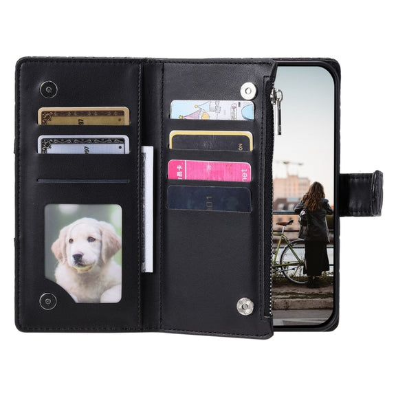 For Google Pixel 8 Glitter Lattice Zipper Wallet Leather Phone Case(Black)