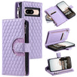 For Google Pixel 8 Glitter Lattice Zipper Wallet Leather Phone Case(Purple) - Google Cases by PMC TechLife | Online Shopping South Africa | PMC TechLife | Buy Now Pay Later Mobicred