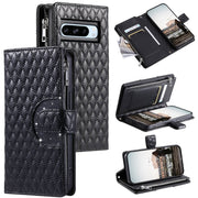 For Google Pixel 8 Pro Glitter Lattice Zipper Wallet Leather Phone Case(Black)