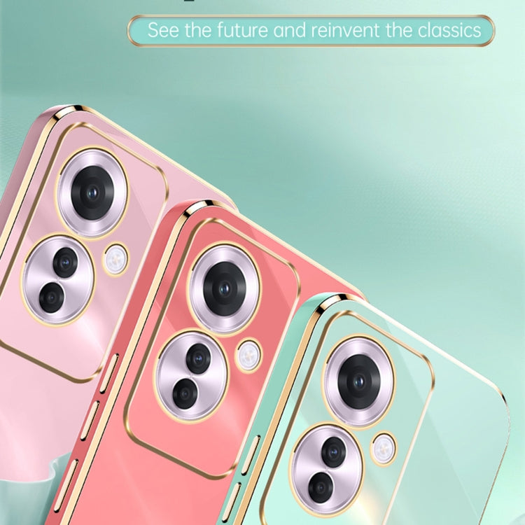 For OPPO Reno11 F XINLI Straight Edge 6D Electroplate TPU Phone Case(Celestial Blue)