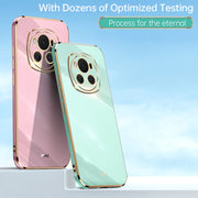 For Honor Magic6 5G XINLI Straight 6D Plating Gold Edge TPU Phone Case(Celestial Blue)