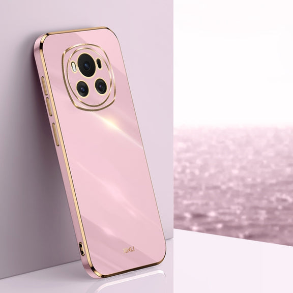 For Honor Magic6 5G XINLI Straight 6D Plating Gold Edge TPU Phone Case(Cherry Purple)