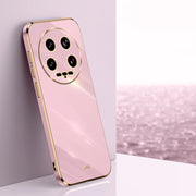For Xiaomi 14 Ultra 5G XINLI Straight Edge 6D Electroplate TPU Phone Case(Cherry Purple)