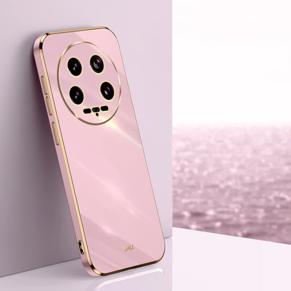For Xiaomi 14 Ultra 5G XINLI Straight Edge 6D Electroplate TPU Phone Case(Cherry Purple)