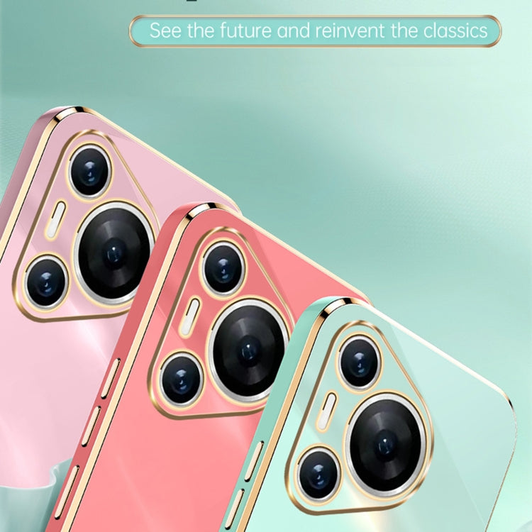 For Huawei Pura 70 XINLI Straight 6D Plating Gold Edge TPU Phone Case(Celestial Blue)