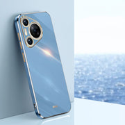 For Huawei Pura 70 Pro / Pura 70 Pro+ XINLI Straight 6D Plating Gold Edge TPU Phone Case(Celestial Blue)