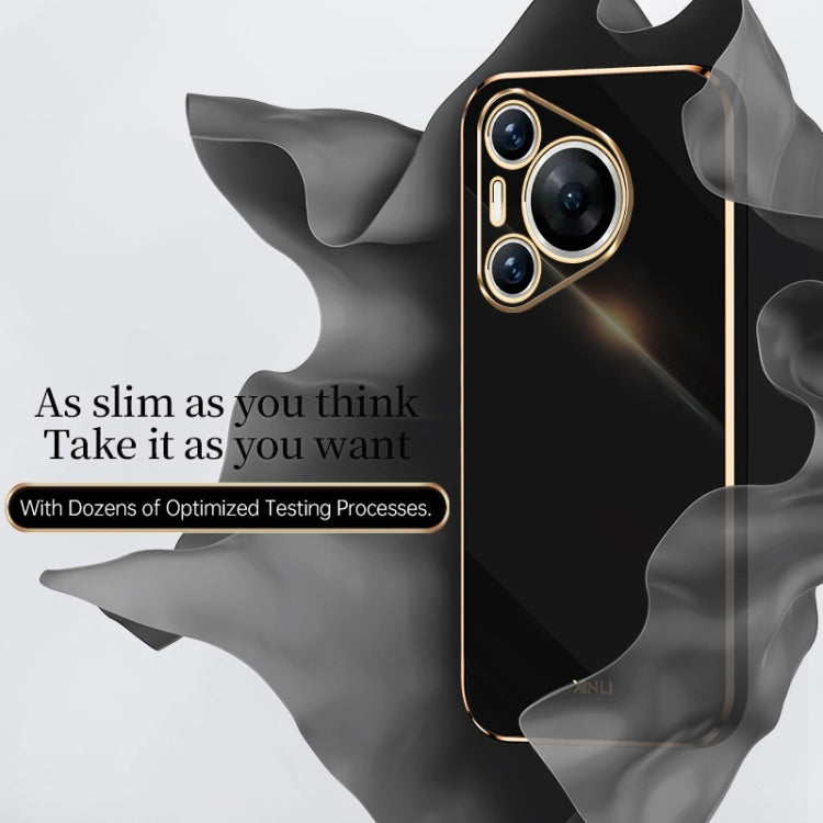 For Huawei Pura 70 Pro / Pura 70 Pro+ XINLI Straight 6D Plating Gold Edge TPU Phone Case(Celestial Blue)