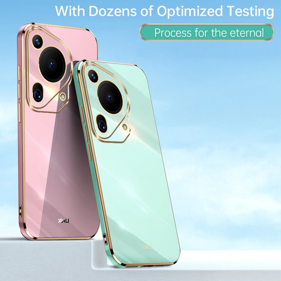 For Huawei Pura 70 Ultra XINLI Straight 6D Plating Gold Edge TPU Phone Case(White)