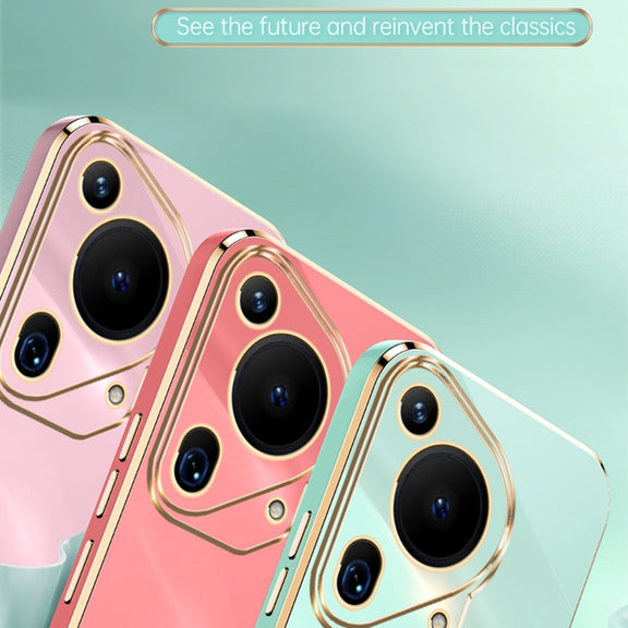 For Huawei Pura 70 Ultra XINLI Straight 6D Plating Gold Edge TPU Phone Case(White)
