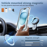 For iPhone 16 Gold Shield CD Pattern MagSafe Magnetic Phone Case with Rotating Stand(Transparent)
