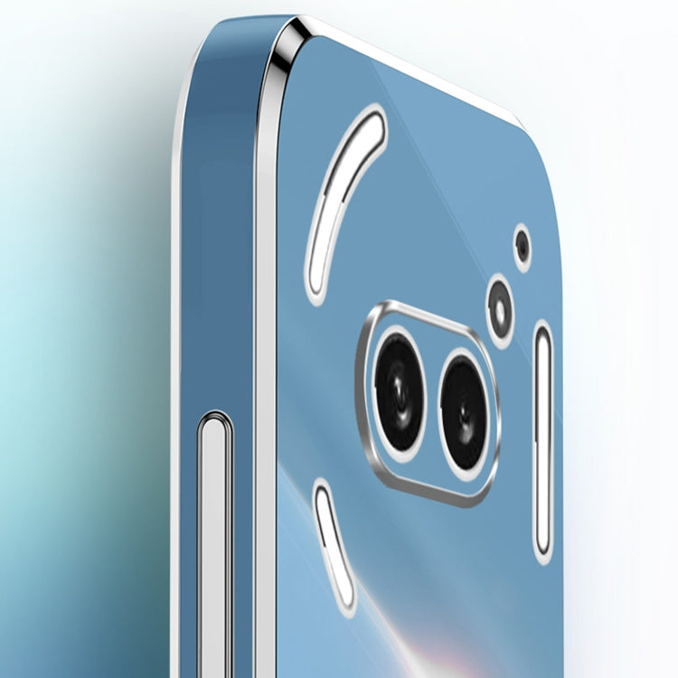 For Nothing Phone 2A XINLI Straight Edge 6D Electroplate TPU Phone Case with Ring Holder(Celestial Blue)