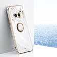 For Nothing Phone 2A XINLI Straight Edge 6D Electroplate TPU Phone Case with Ring Holder(White) - free shipping - PMC TechLife - Order now!