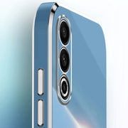For Meizu 20 5G XINLI Straight Edge 6D Electroplate TPU Phone Case with Ring Holder(Celestial Blue)