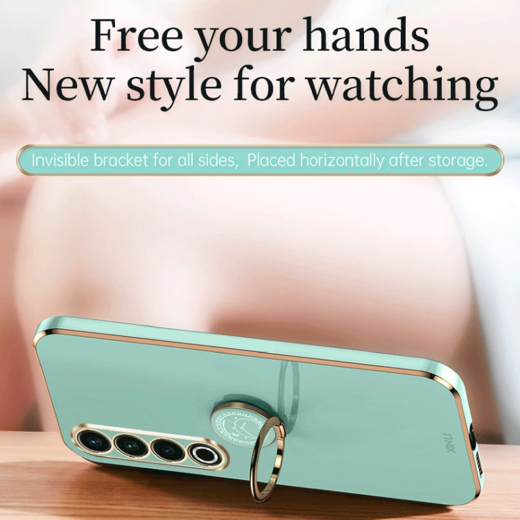 For Meizu 20 Pro 5G XINLI Straight Edge 6D Electroplate TPU Phone Case with Ring Holder(Pink)